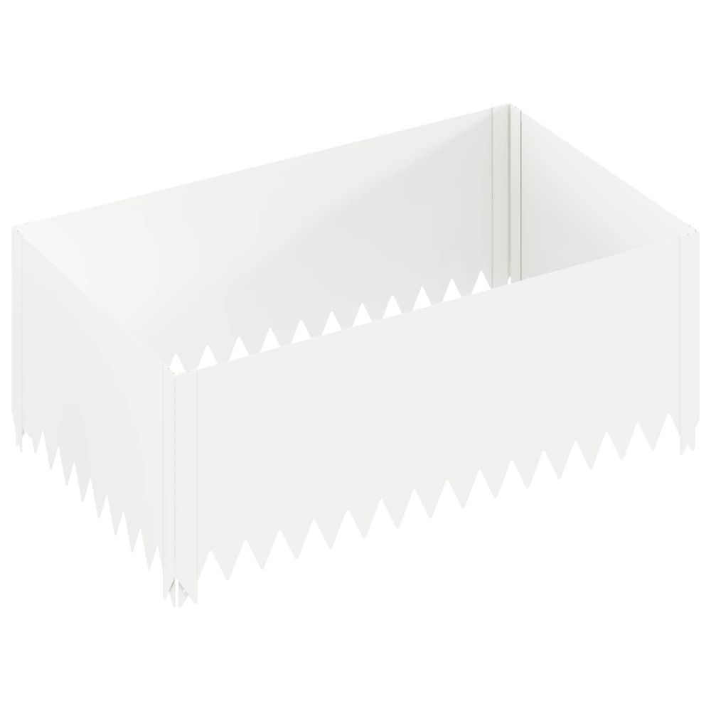 Bordure de pelouse 100 x 60 x 35 cm acier blanc