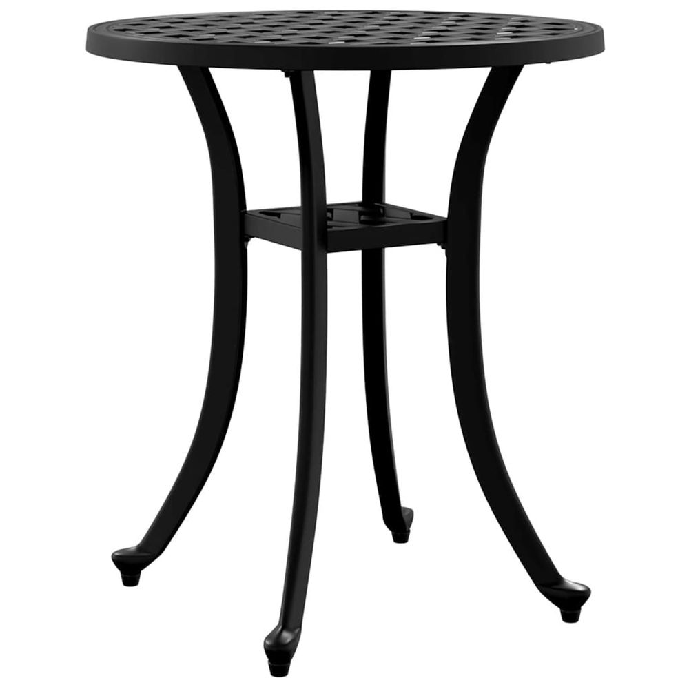 Table de jardin noir ø48x53 cm aluminium coulé