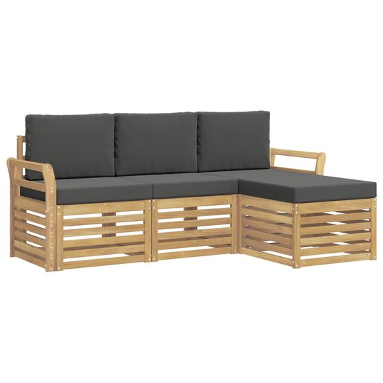 Ensemble de canapés d'extérieur 4 pc blanc et anthracite