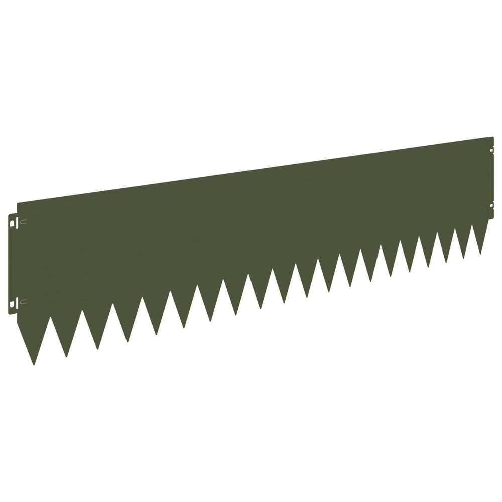 Bordure de pelouse 20 pc 103 x 25 cm acier vert olive