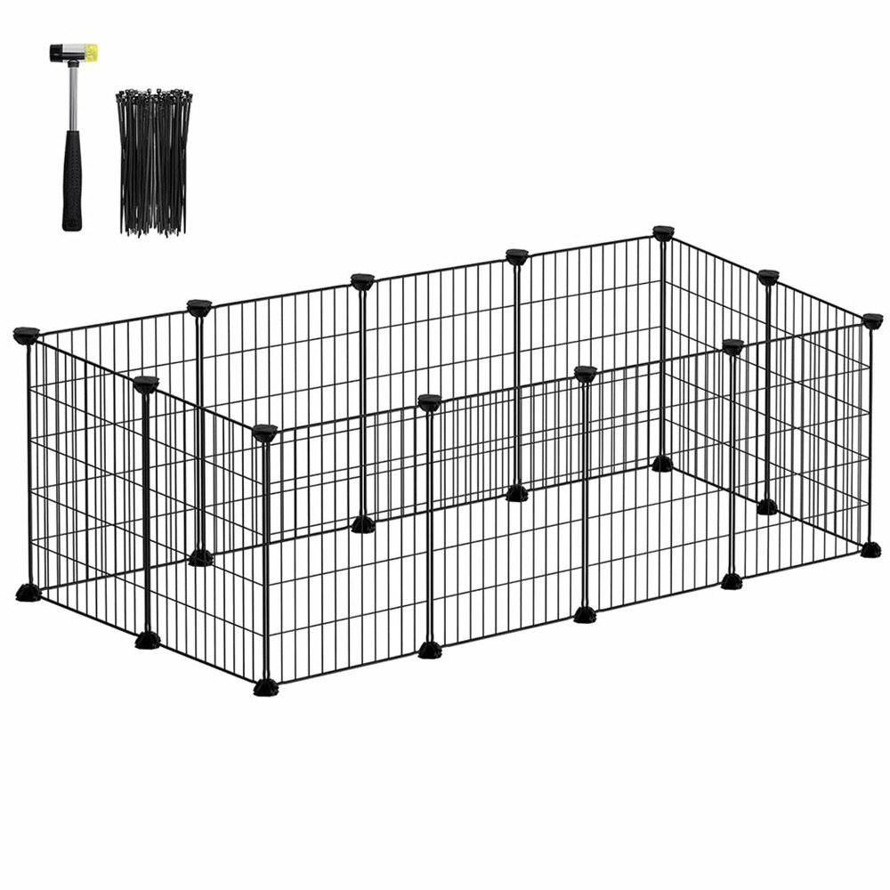 Enclos modulable pour petits animaux cage intérieur maillet en caoutchouc offert cochon d'inde lapin assemblage facile 143 x