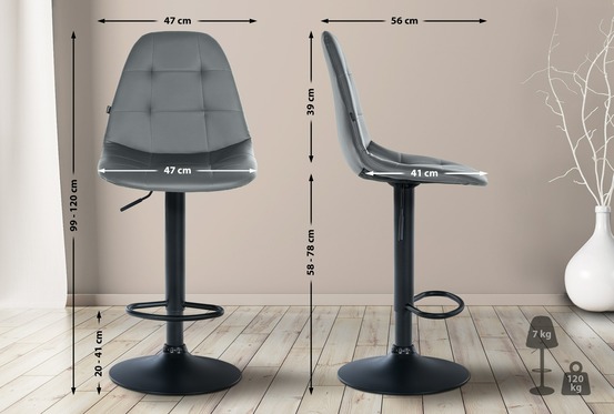 Tabouret de bar elmore simili cuir b