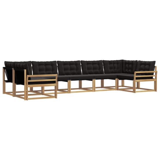 Ensemble de canapés d'extérieur 7 pc blanc et noir
