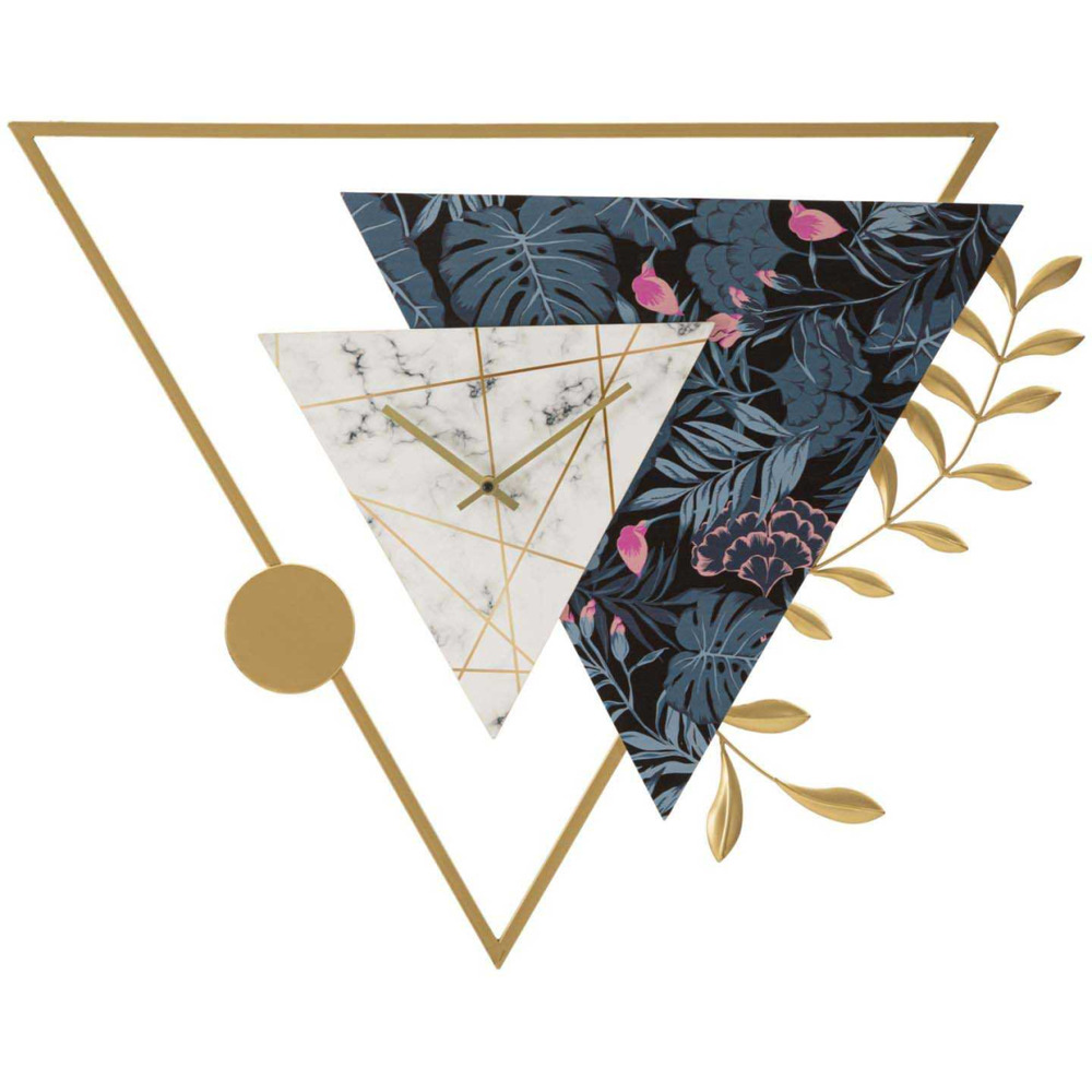 Horloge en métal triangle 75 x 4.5 x 59 cm