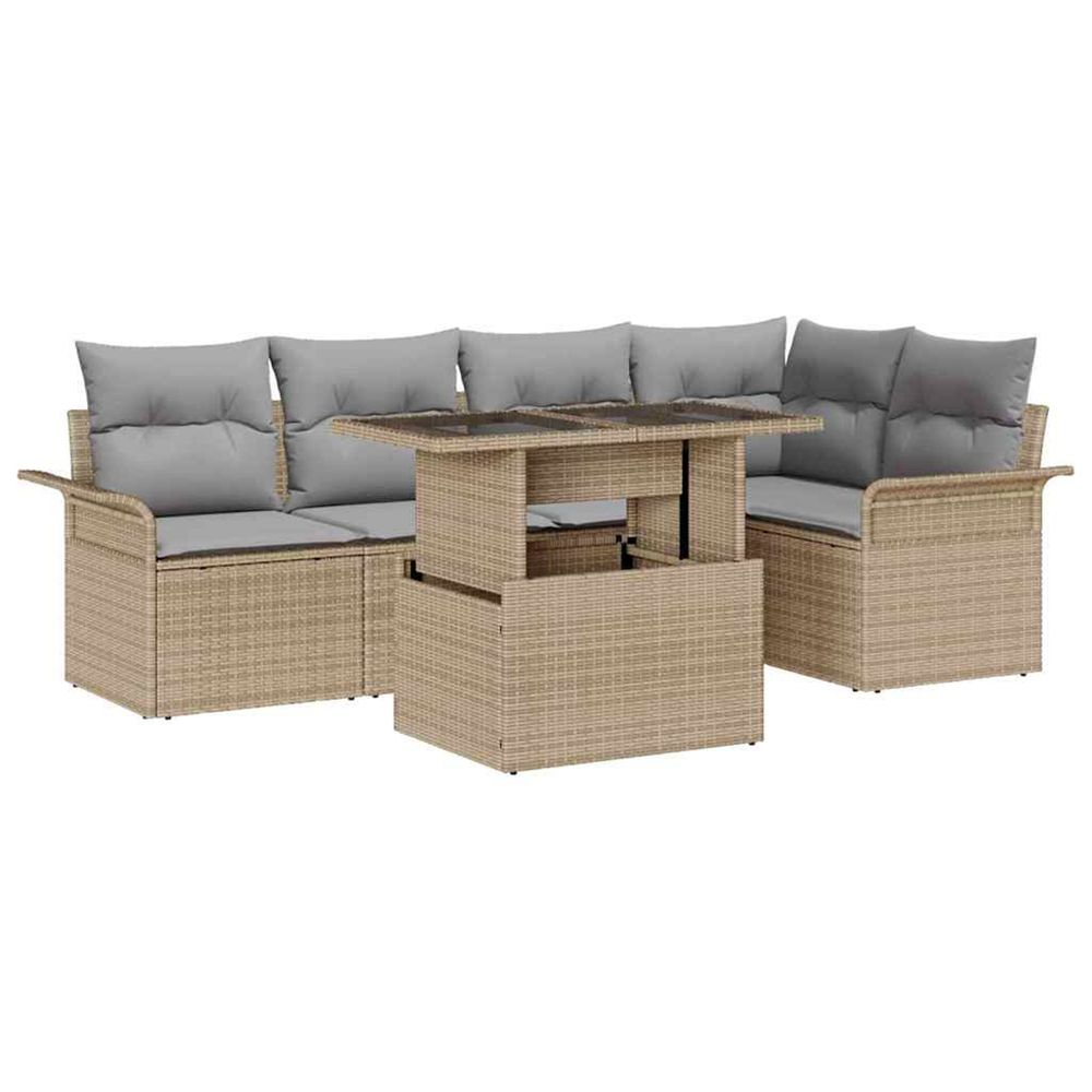 Ensemble de canapé de jardin 6 pc beige