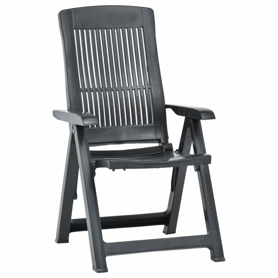 Chaises inclinables de jardin lot de 2 plastique anthracite