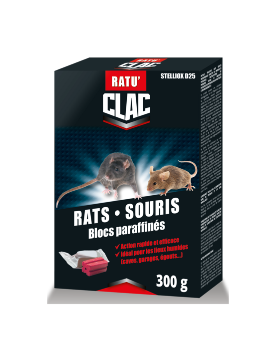 Clac raticide rats souris blocs150g - clac