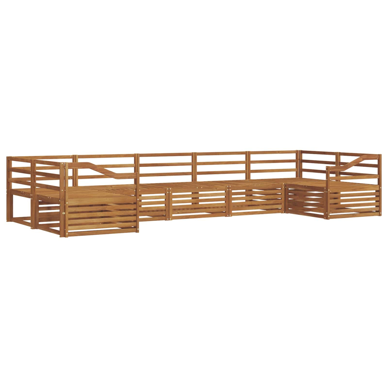 Ensembles de canapés 7 pcs naturel bois d'acacia massif