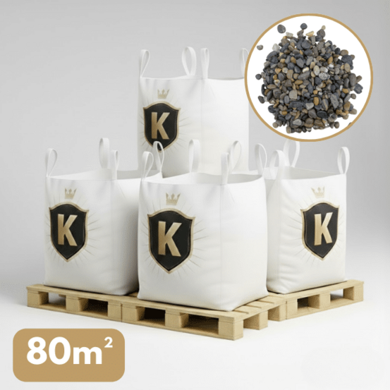 Gravier roulé rivière gris 6/16 mm – pack 4 big bag +/- 1,5t – 80 m²