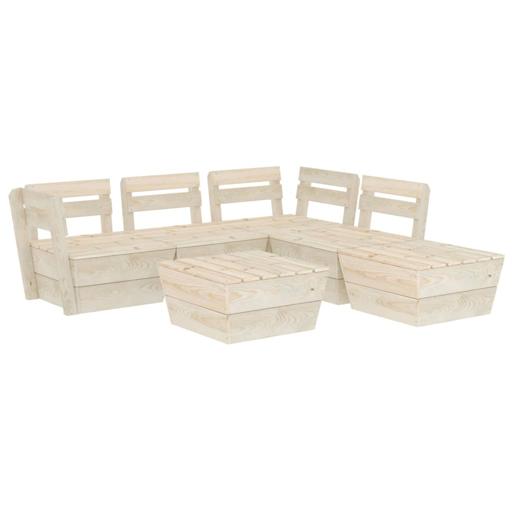 Salon de jardin palette 6 pcs bois d'épicéa imprégné