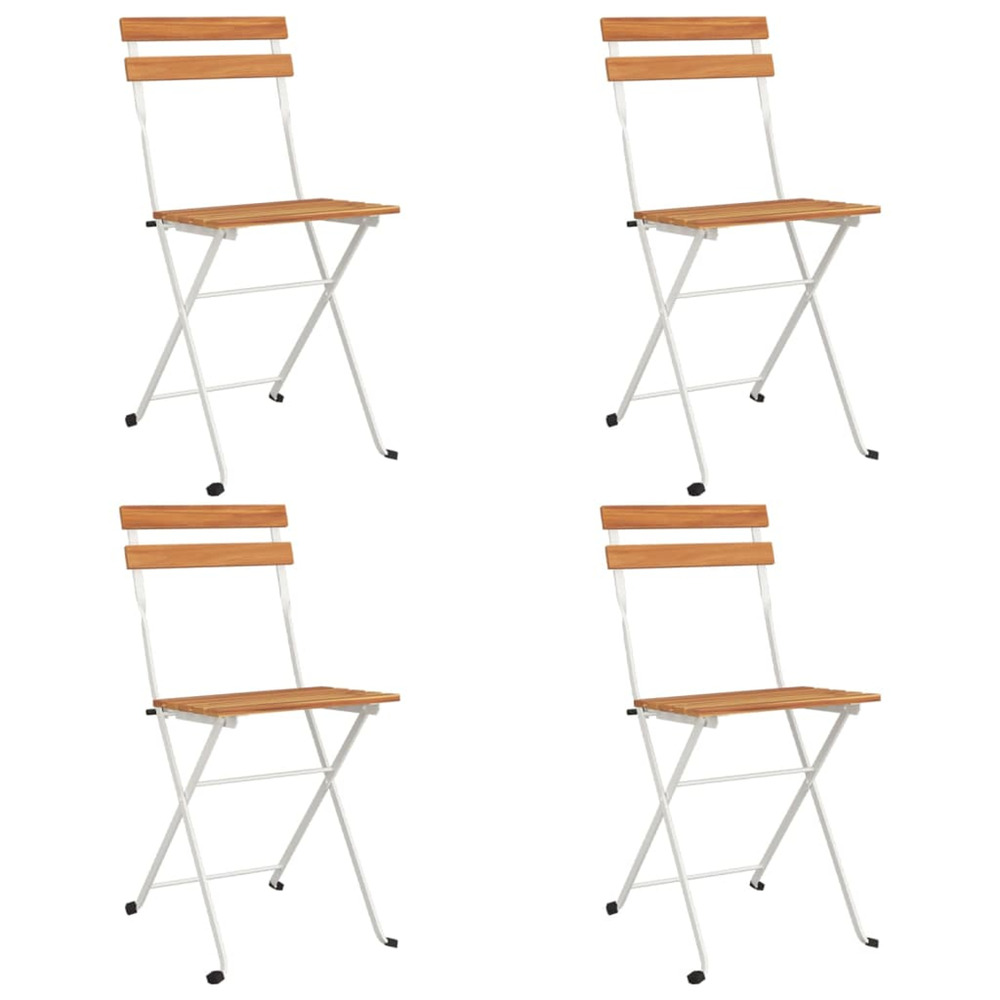 Chaises de bistrot pliantes lot de 4 bois d'acacia solide acier