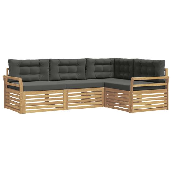 Ensemble de canapés d'extérieur 4 pc blanc et anthracite