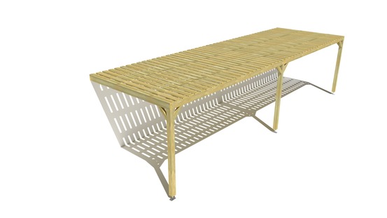 Pergola bois • 10m x 3m • adossée • sens largeur • platelage bois • livraison comprise