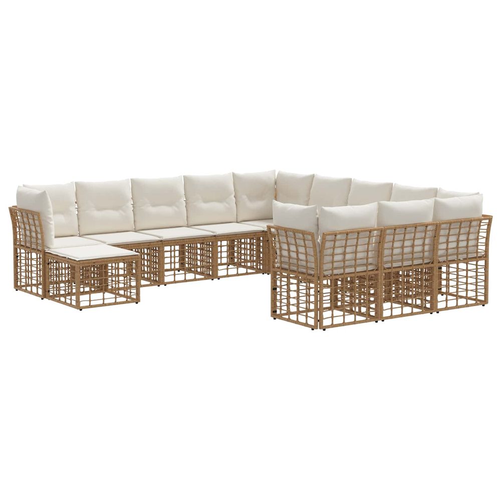 Ensemble de canapés d'extérieur 12 pc blanc naturel et crème