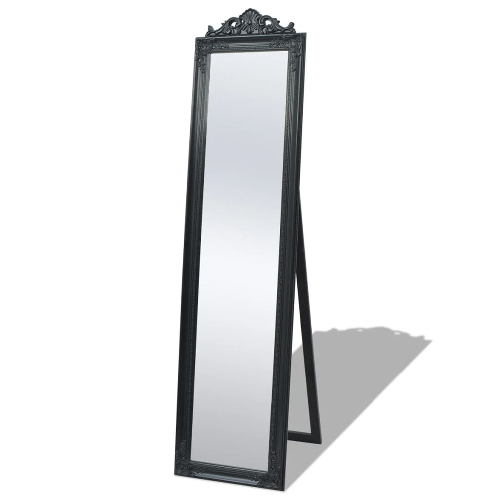 Miroir sur pied style baroque 160x40 cm noir