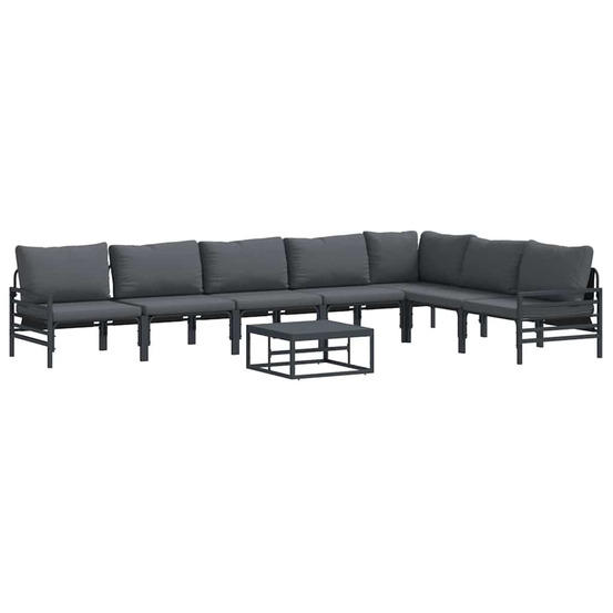 Ensemble de canapé de jardin anthracite acier