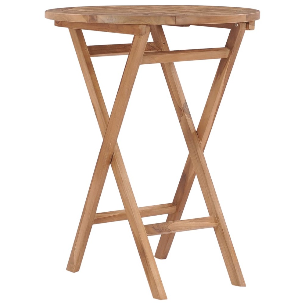 Table pliable de jardin 60 cm bois de teck solide