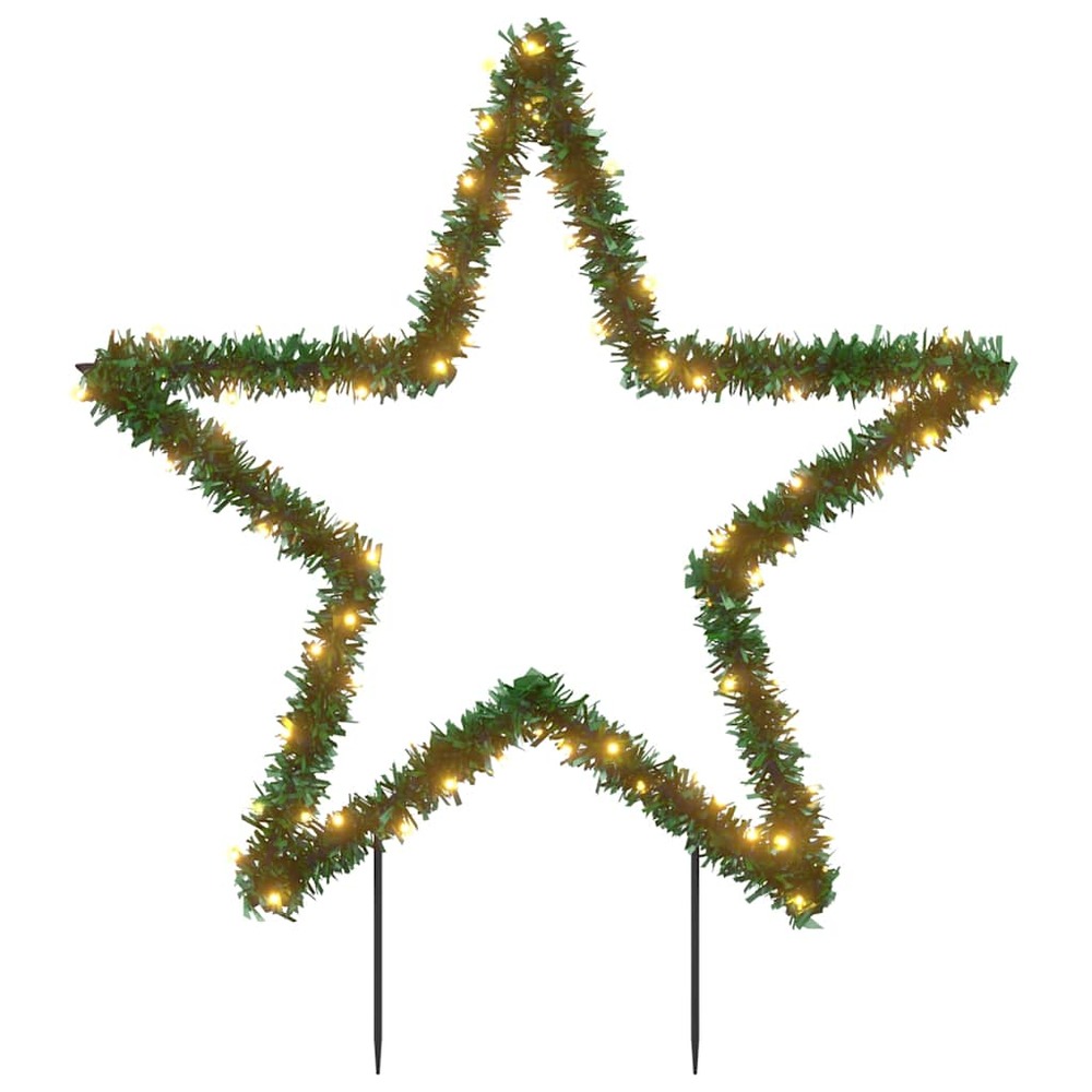 Décoration lumineuse étoile de noël avec piquets 80 led 60 cm