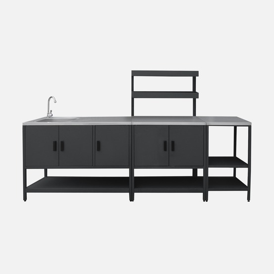 Cuisine extérieure 3 modules en acier inoxydable