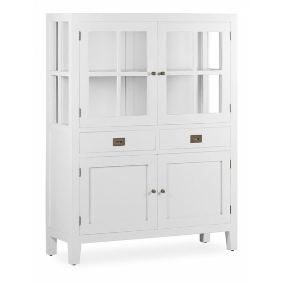 Vaisselier 2 tiiroirs bronze bois blanc - mélicia décoration d'autrefois