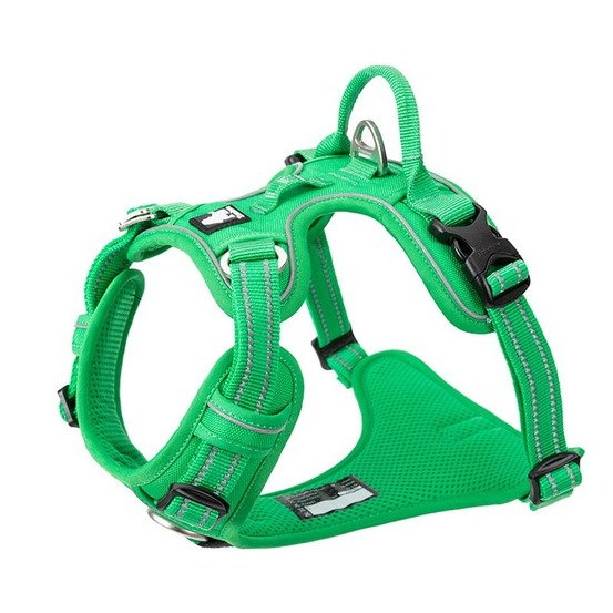 Harnais chien country plus + dressage anti traction & promenade - réfléchissant - XS: 36 - 43 cm - Vert