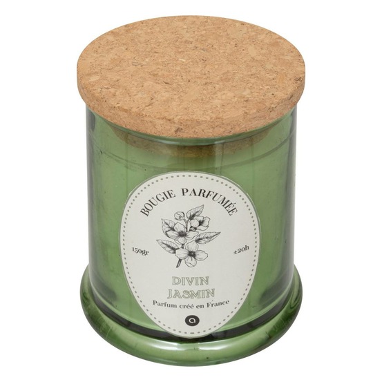 Bougie parfumée hapo 150g pot en verre avec couvercle jasmin
