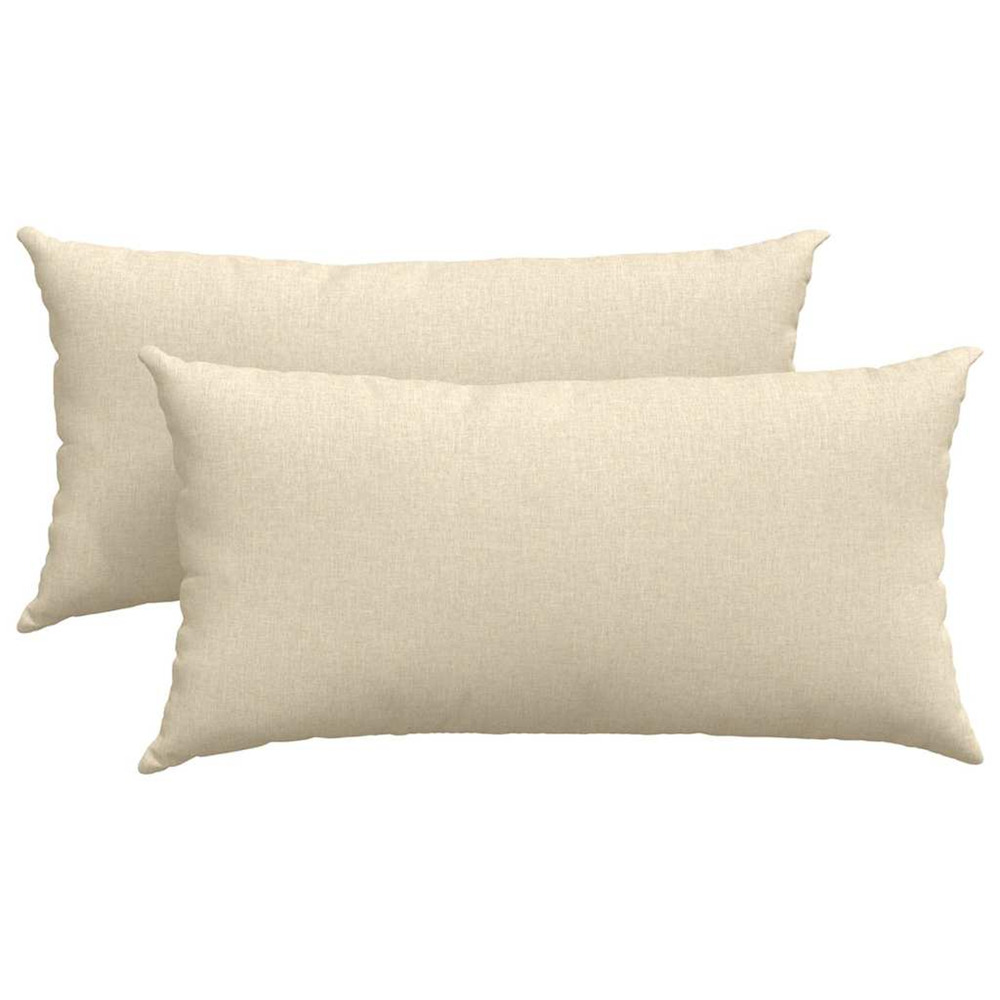 Coussins de canapé 2 pcs crème 80 x 40 cm tissu