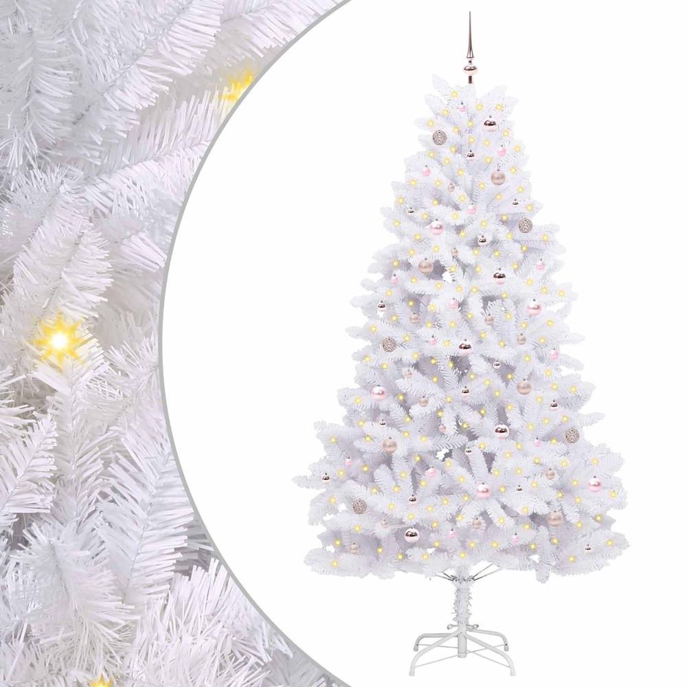 Sapin de noël artificiel à branches articulées blanc 240 cm