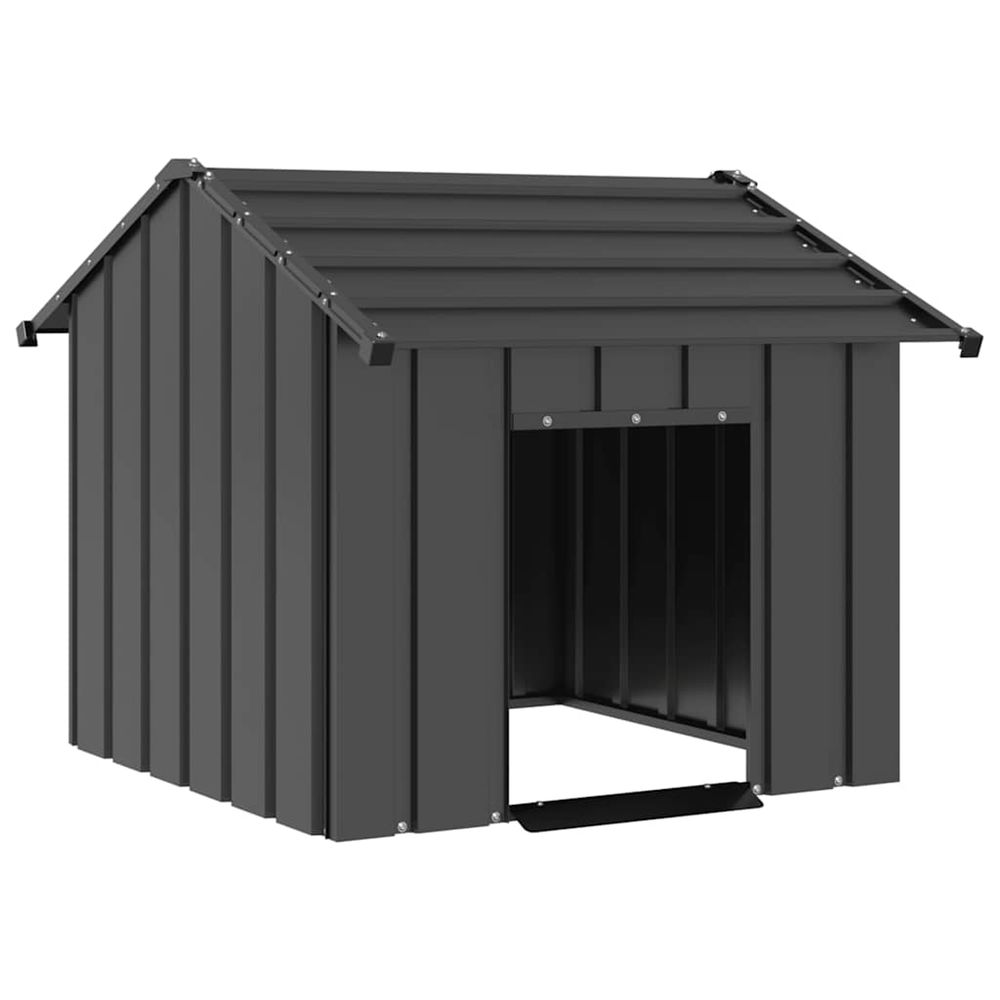 Niche pour chien avec toit noir 85x107x81 cm acier galvanisé