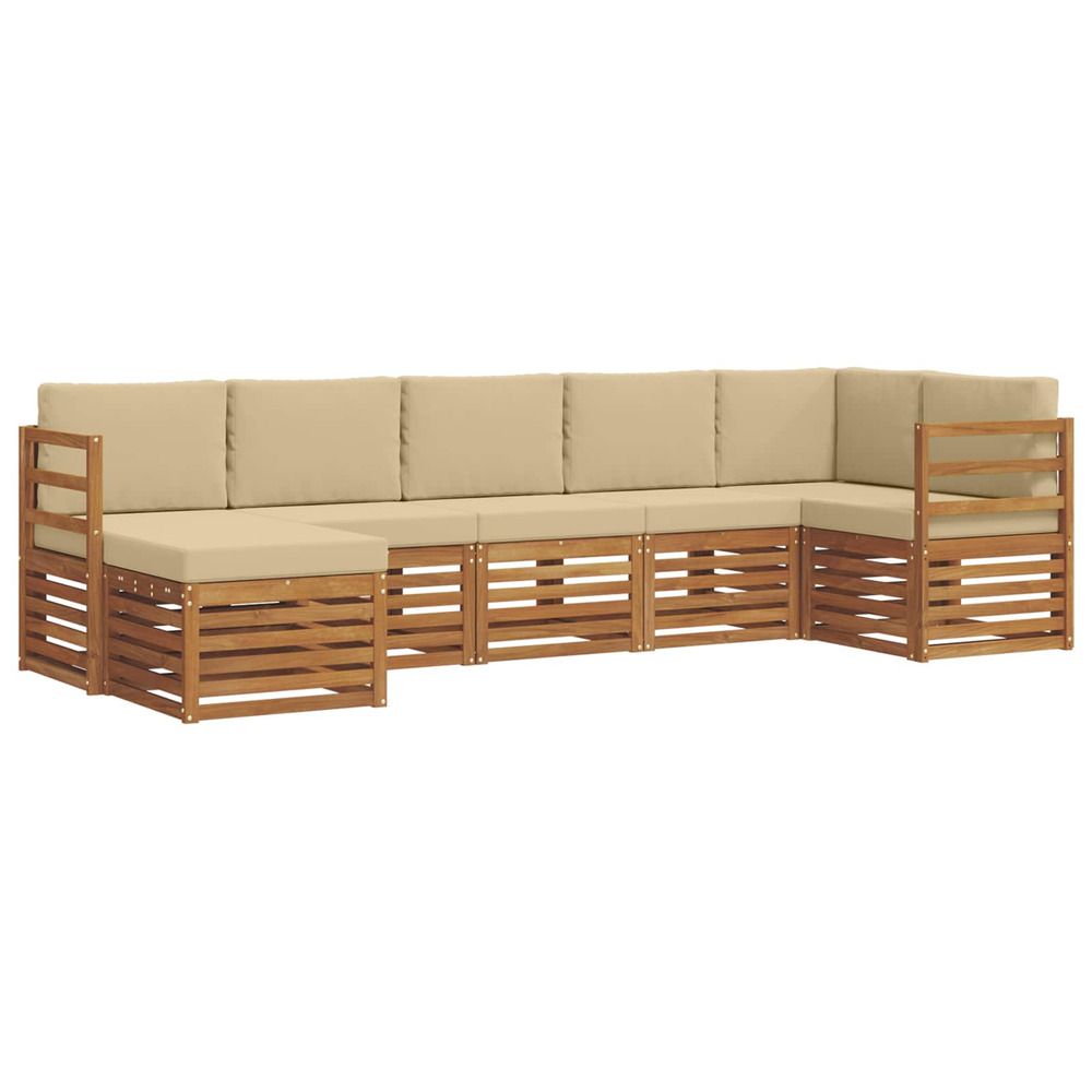 Ensemble de canapés d'extérieur 7 pc naturel et beige