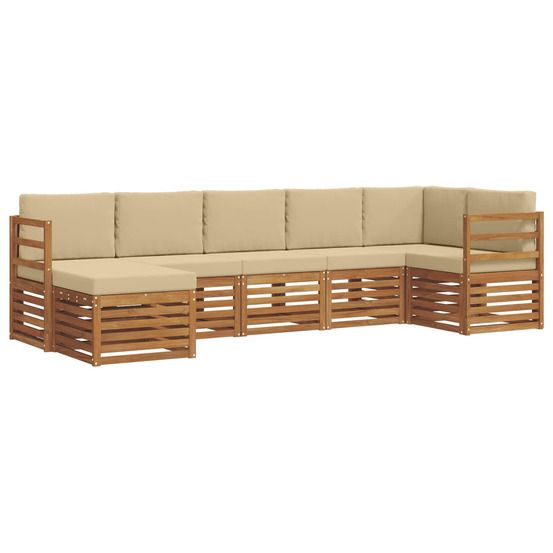 Ensemble de canapés d'extérieur 7 pc naturel et beige