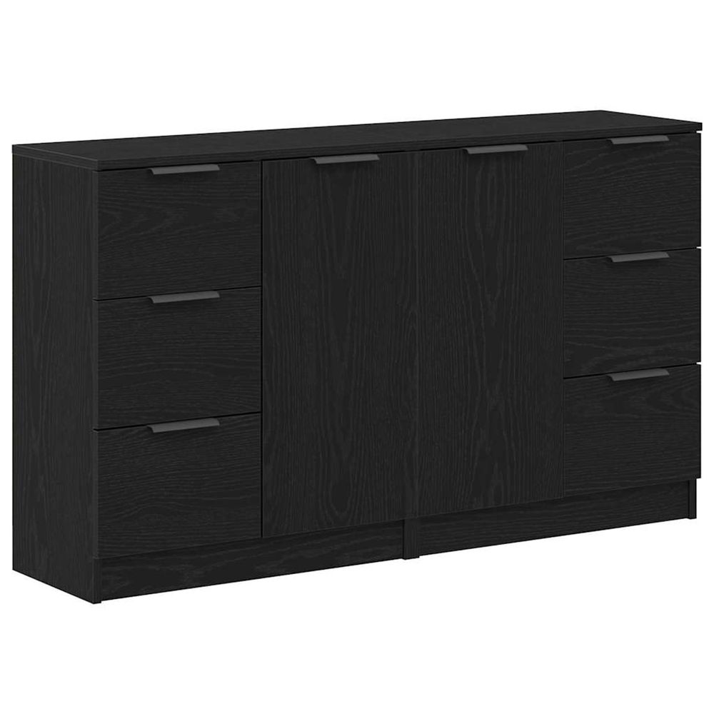 Buffet chêne noir 120 x 30 x 70 cm bois d'ingénierie