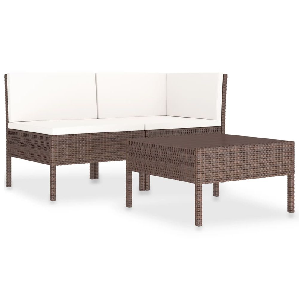 Salon de jardin 3 pcs avec coussins