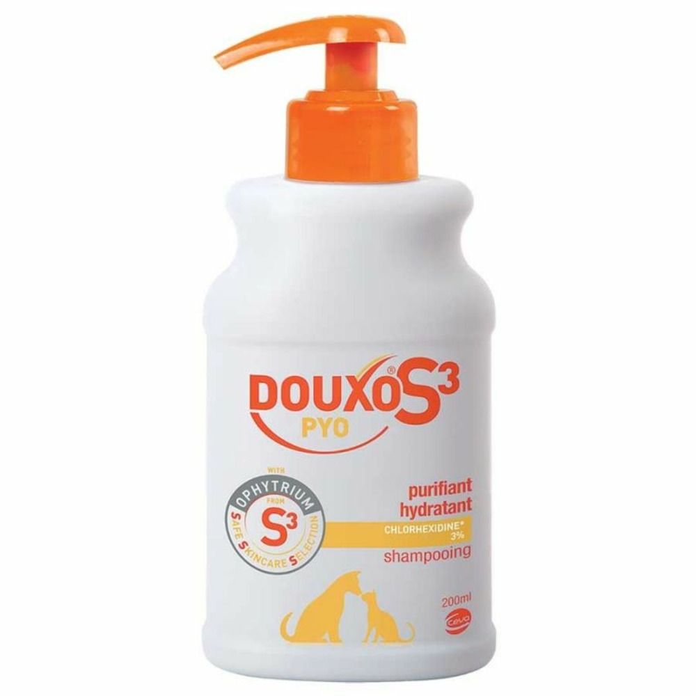 Douxo s3 pyo shampoing 200 ml - antiseptique chien et chat 500 ml