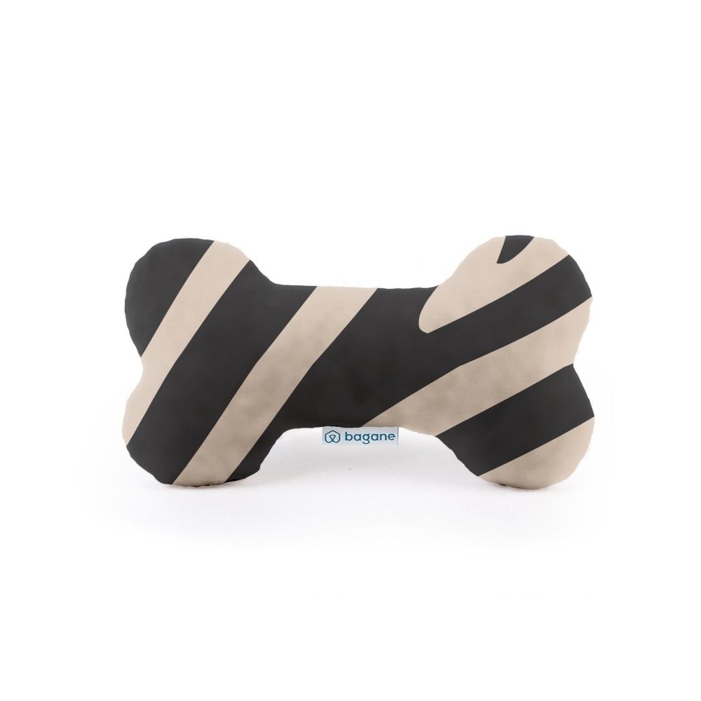 Concorde - jouet os pour chien en tissu motif zèbre sable sauvage, 20x12x6cm