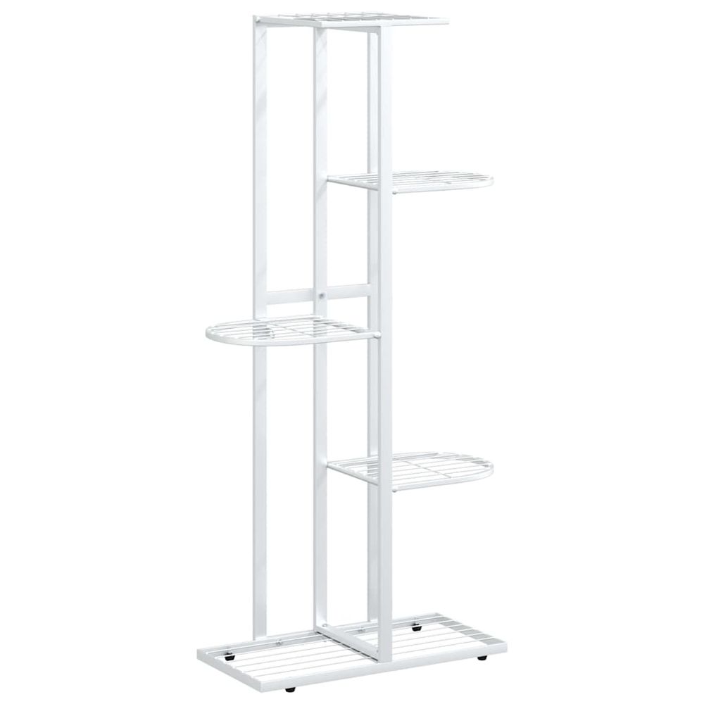 Support pour plantes 5 niveaux 43x22x98 cm blanc métal
