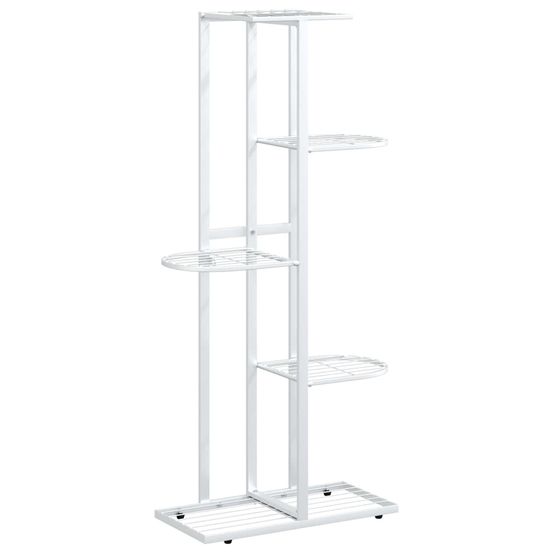 Support pour plantes 5 niveaux 43x22x98 cm blanc métal
