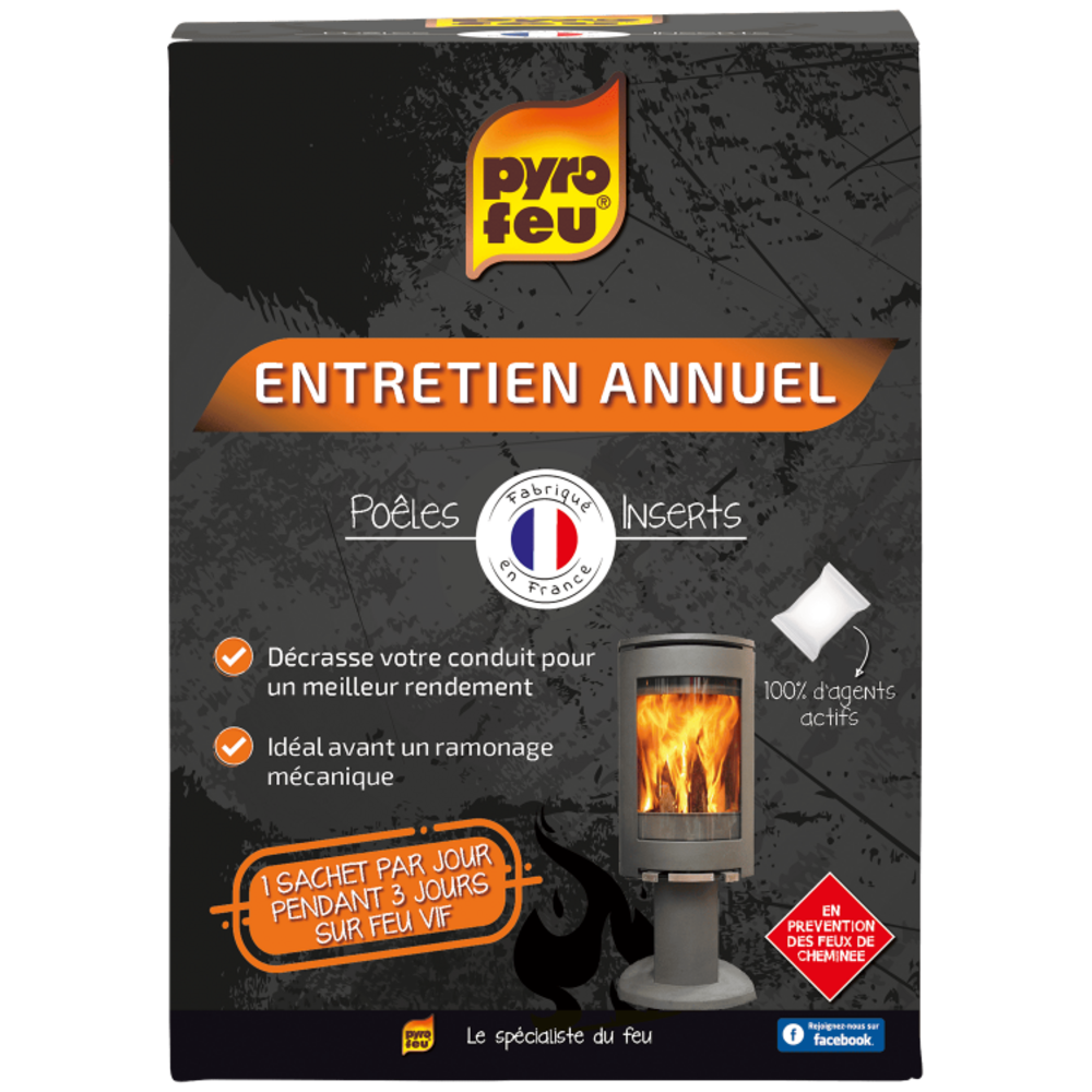 Pyrofeu - poudre de ramonage annuel pyrofeu 3 x 250 gr