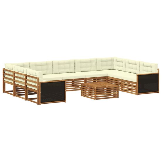Ensemble de canapés d'extérieur 10 pc naturel et crème