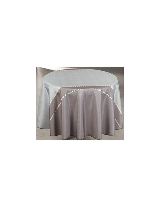 Nappe ronde polyester etoffe gris ø160 cm sur cintre nappe ronde polyester etoffe gris ø160 cm sur cintre - access deco
