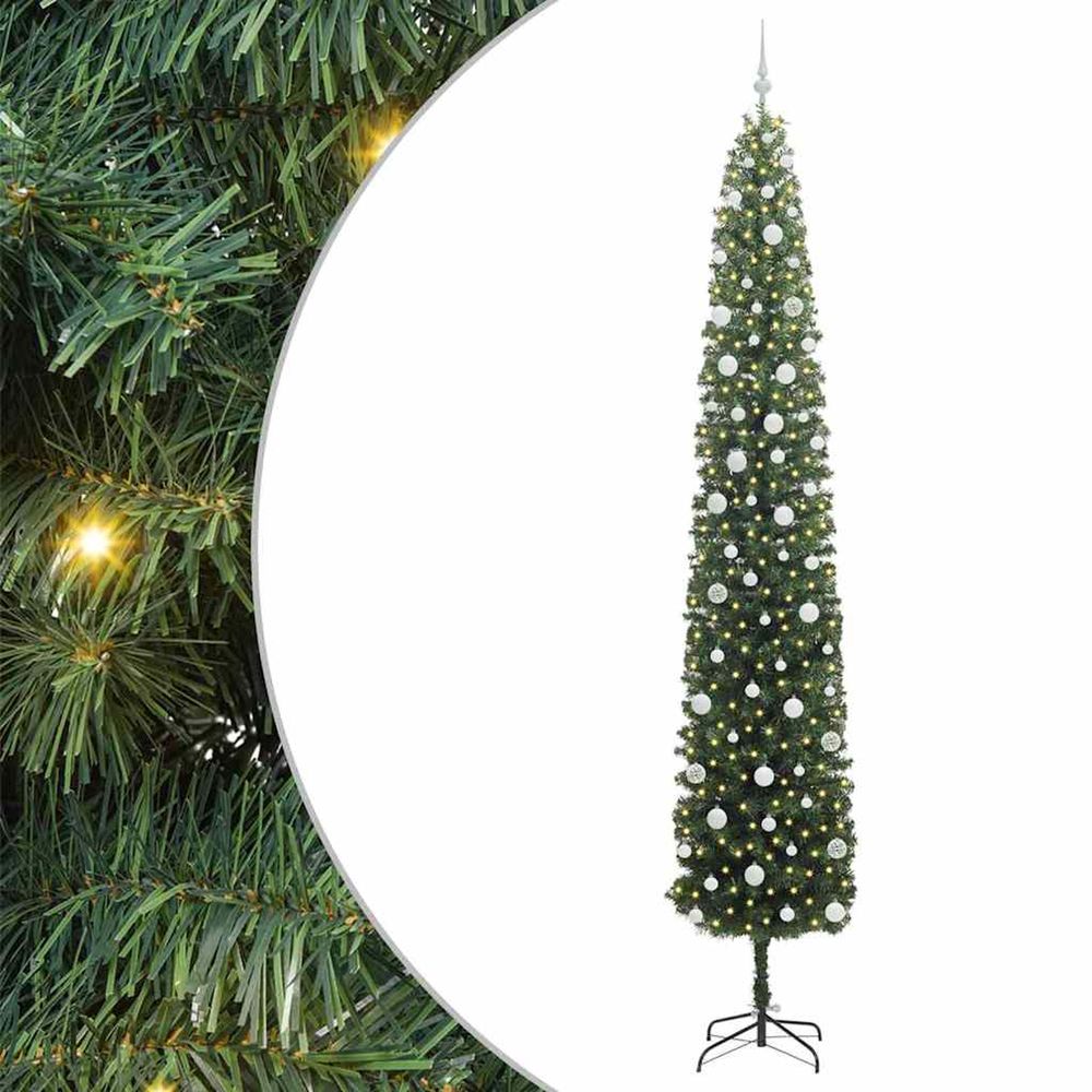Sapin de noël artificiel vert 270 cm pvc et acier et plastique
