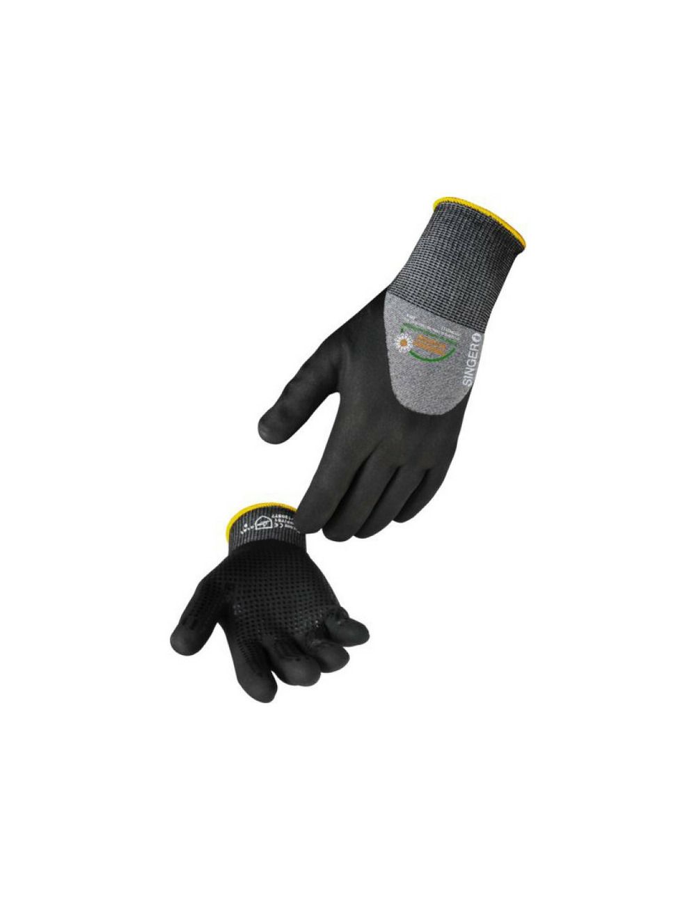 10 gant 3/4 enduit nitrile mousse picots nitrile sur paume t08