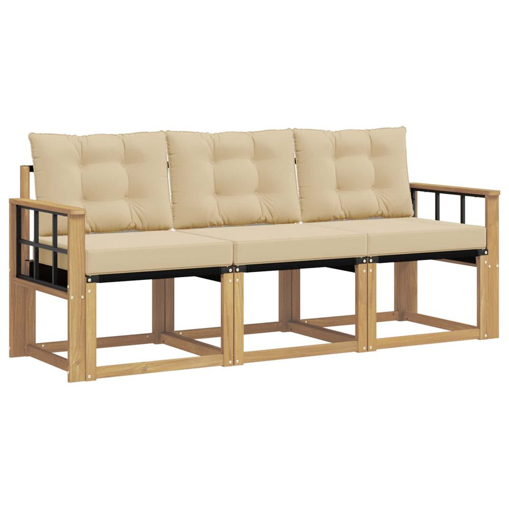 Ensemble de canapés d'extérieur 3 pc blanc et beige