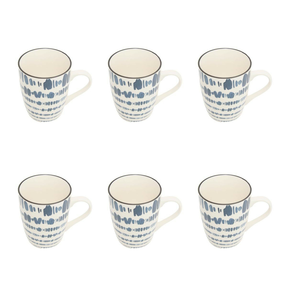 Lot de 6 mugs en porcelaine 