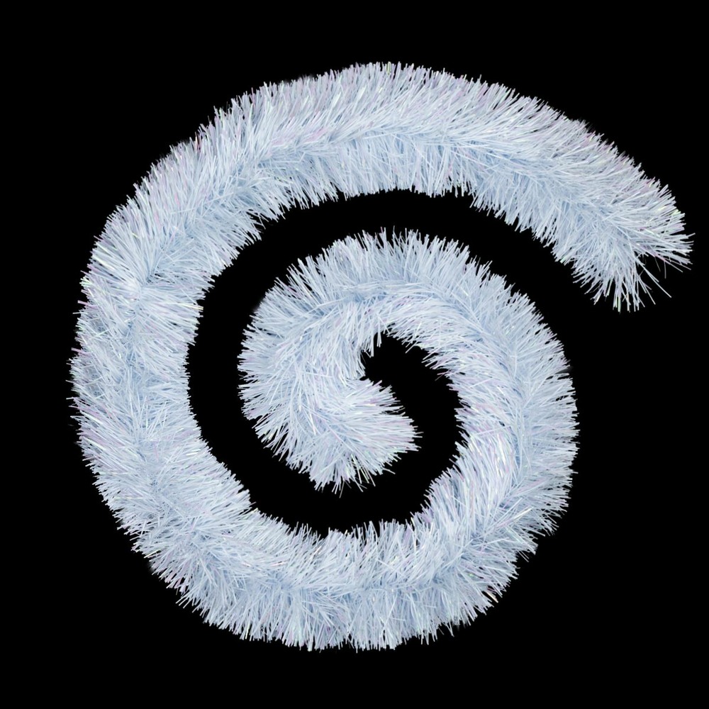 Guirlande de noël boa large 15 cm blanc longueur 2 mètres