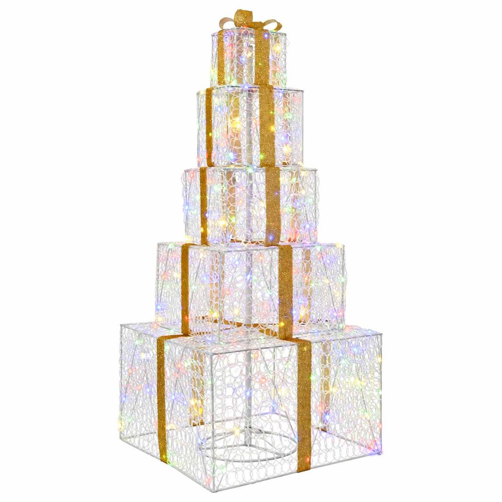 Boîtes cadeaux de noël empilables avec led 250 led multicolore
