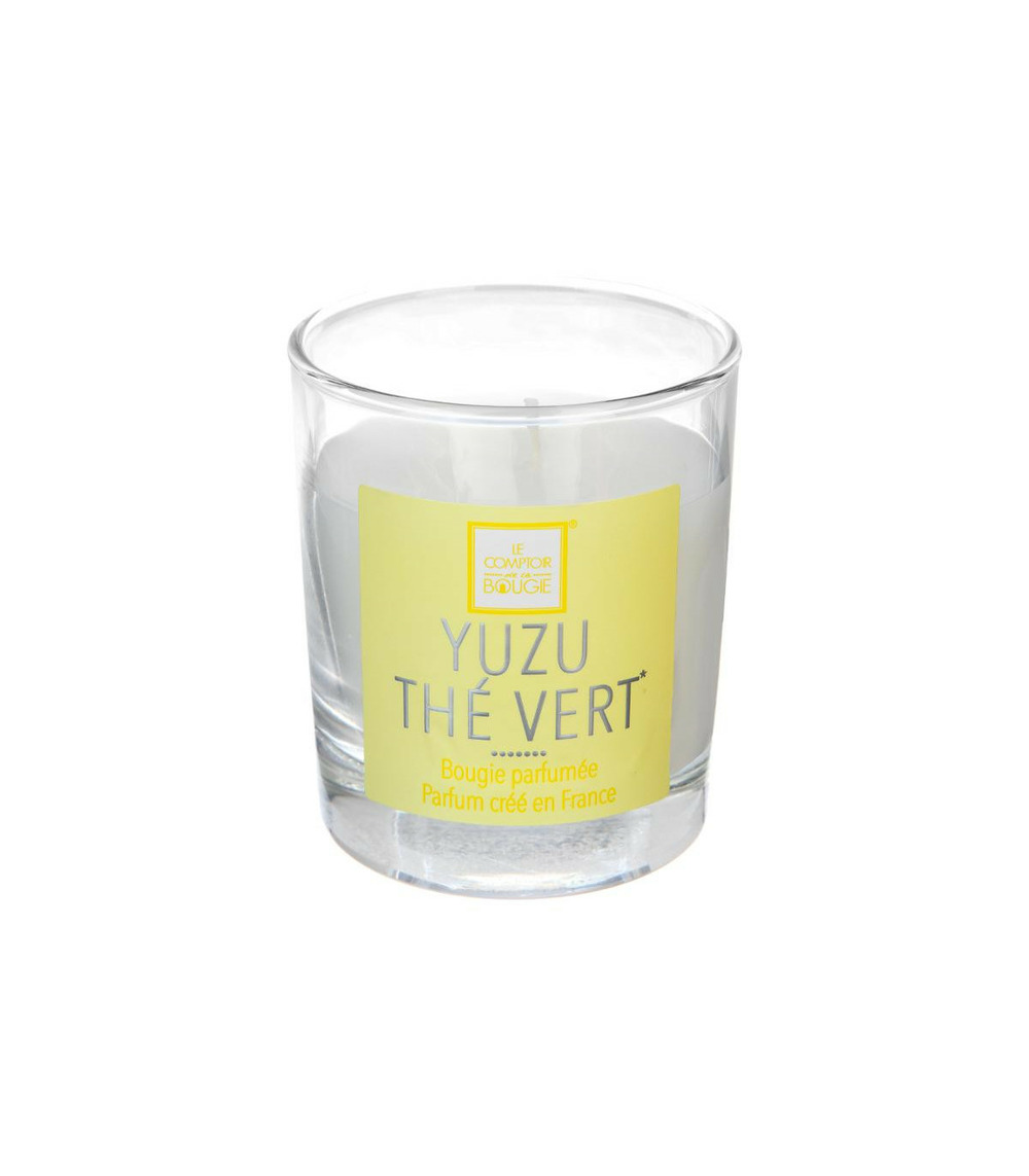 Bougie parfumée yuzu et thé vert pot en verre 190 g