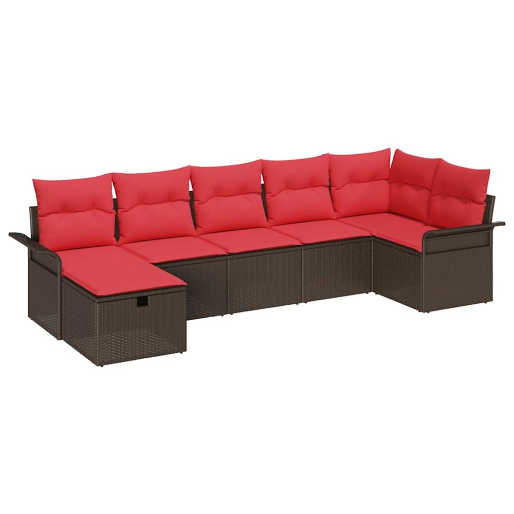 Ensemble de canapé de jardin 7 pc poly rotin