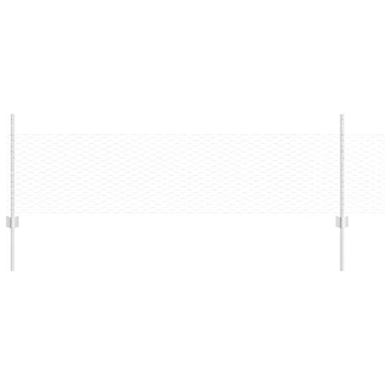 Clôture et poteau argent 0,5 x 25 m acier