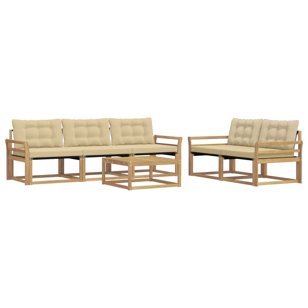 Ensemble de canapés d'extérieur 6 pc blanc et beige
